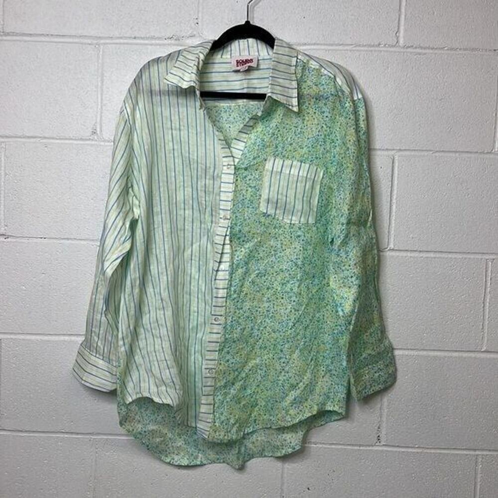 Free People Button Down Shirt Solid & Striped Lar… - image 5
